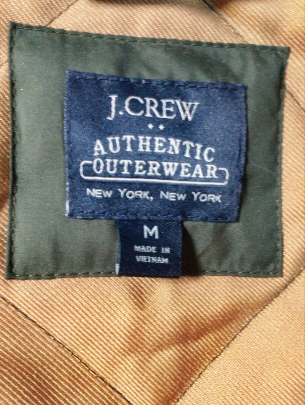 J.Crew Walker Quilted Vest Men M Olive Green B1930 Preppy